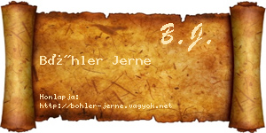 Böhler Jerne névjegykártya